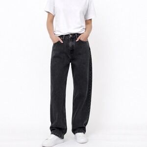 Levis 94 Baggy Jeans Womens‎ 29 Washed Black Straight Leg Mid Rise A3510-0000